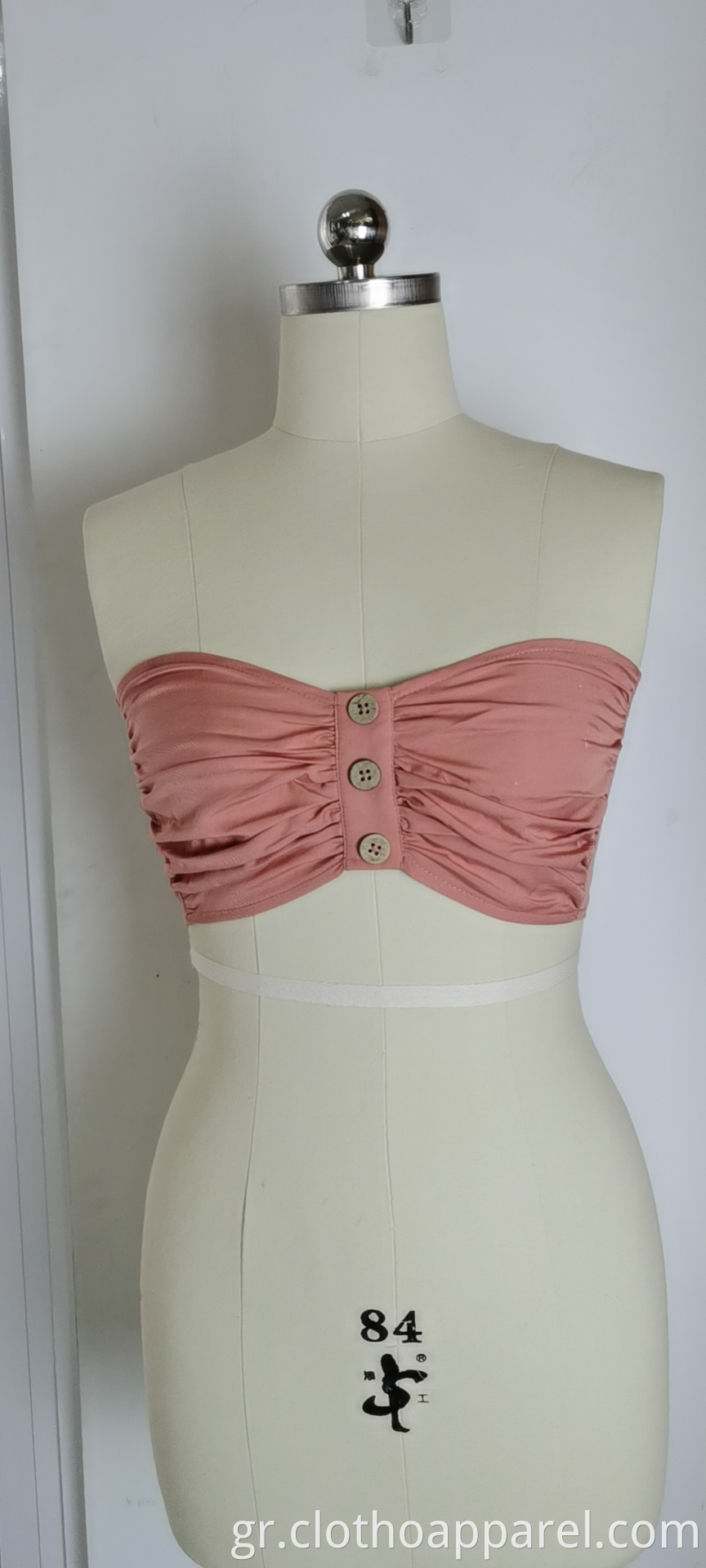 Women's Pink Underwear With Pleated Buttons